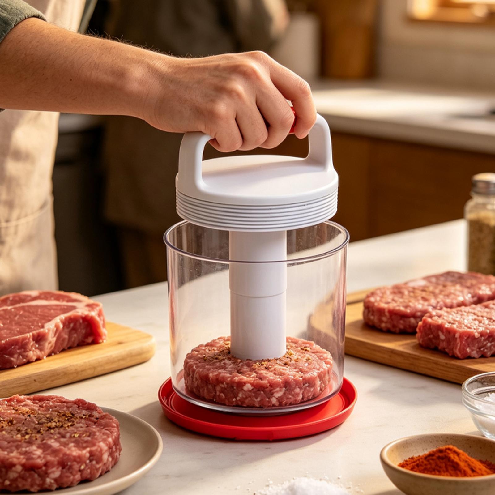 Meal Prep Template - Hamburger Patty Maker Pers, antiaanbaklaag, ronde