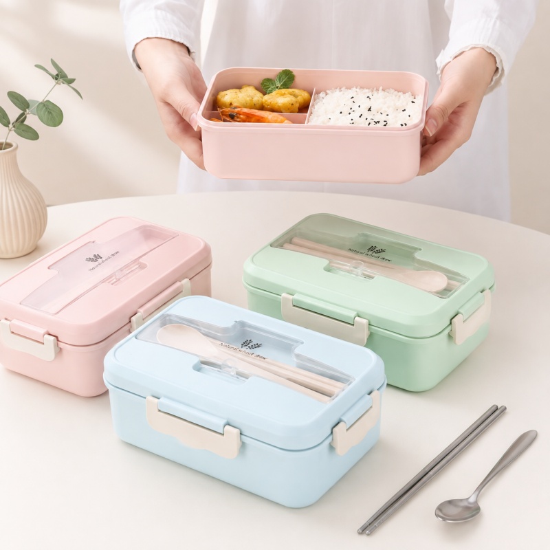 Meal Prep Bowl - Lunchbox van tarwehalm, magnetronbestendig, draagbare bento-box