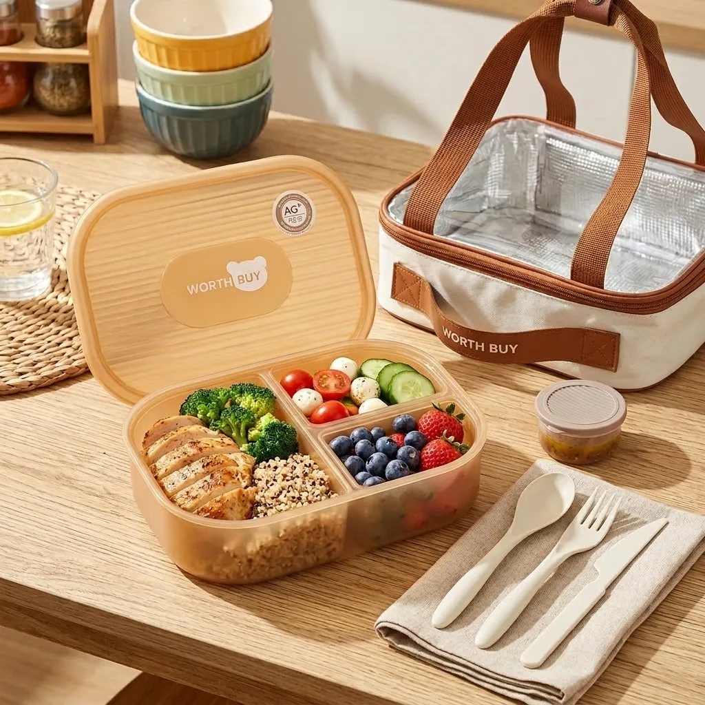 Gedeelde plastic bentobox met  - Meal Prep Or Prep Meal recensie en prijs