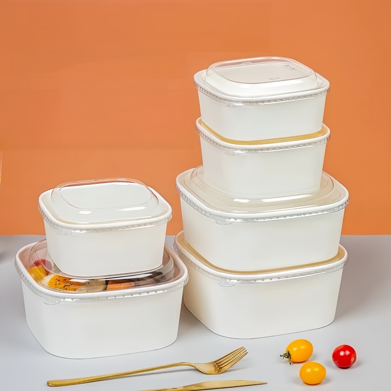 Witte vierkante papieren salad - Meal Prep Bowl recensie en prijs