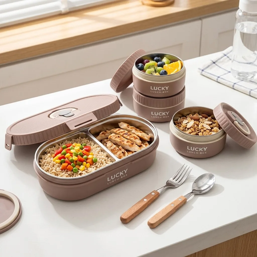 304 roestvrijstalen bentobox,  - Meal Prep Bowl recensie en prijs
